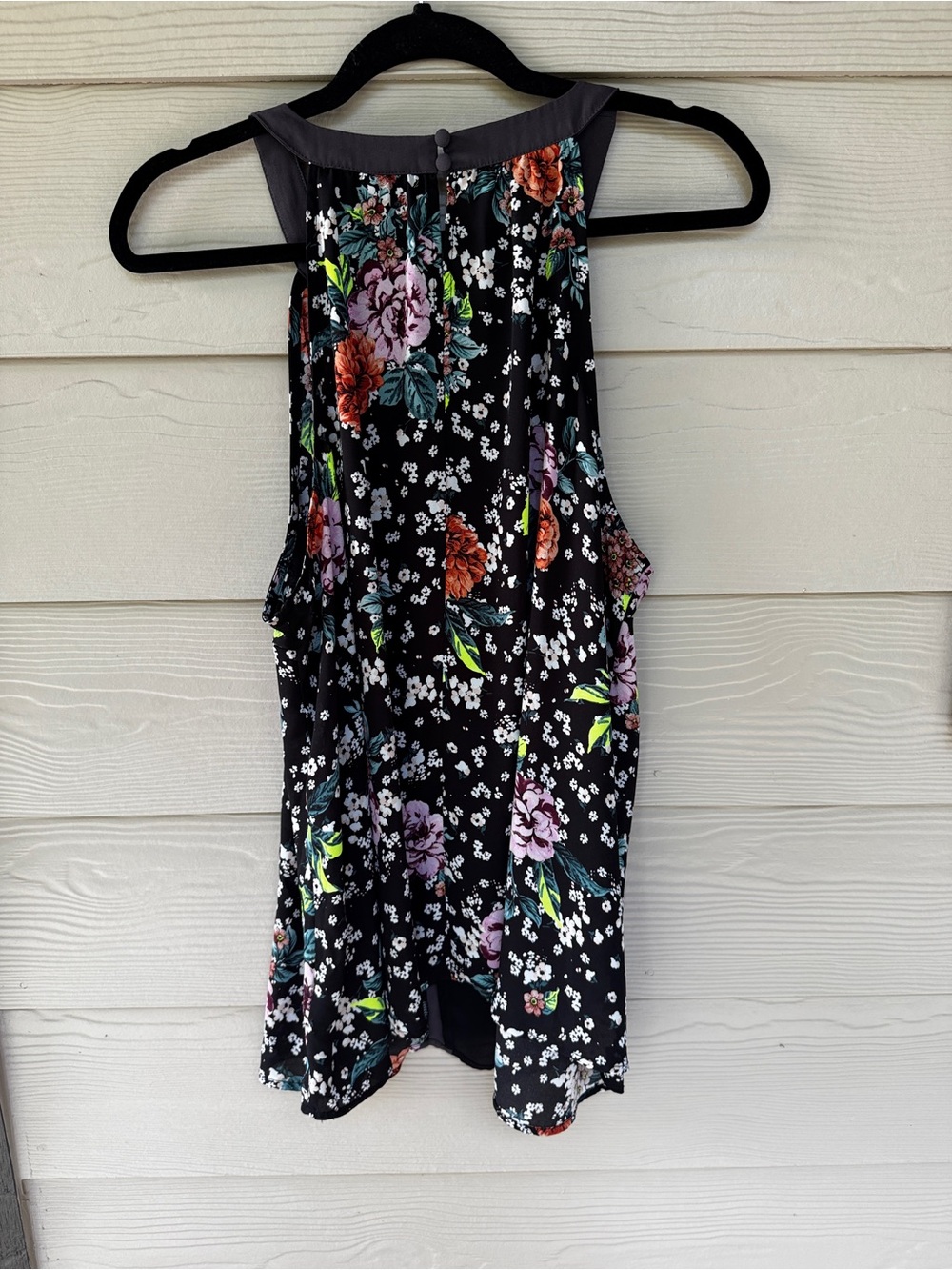 Torrid Blouse Womens 1 Black Floral Colorblock Sleeveless Tank Top Plus Size - Picture 2 of 8